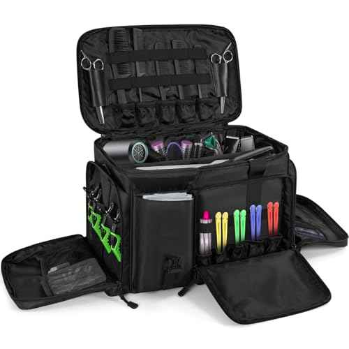 Barber Hairdresser Bag Supplies Bag with Adjustable Dividers, Barber Tools Storage Hair Clipper Case Organizer for Scissors Clippers Trimmers & Haircut Kits, Barber Travel Case
