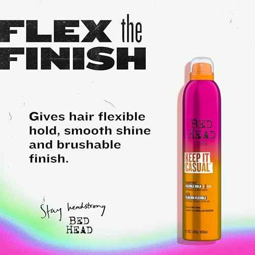 TIGI Bed Head Frizz Control Flexible Hold Hairspray for Long Lasting and Flexible Hold, Keep It Casual Brushable Hair Spray, 12.1 Oz