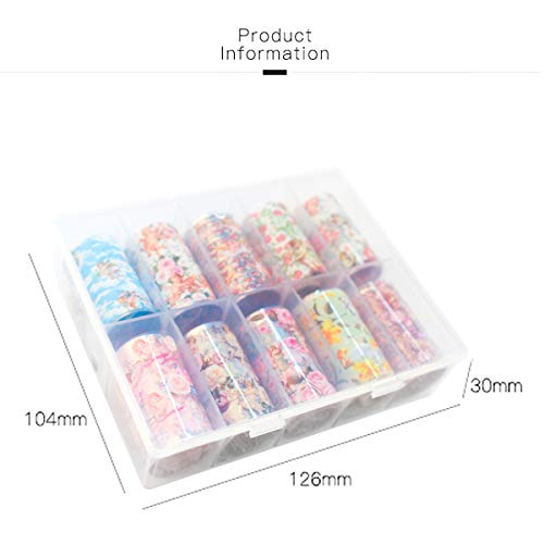 Nail Foil Transfer, DANNEASY 10 Sheets Angle Cupid Flower Design Nail Stickers Wraps Foil Nail Art Decals Manicure Strips DIY Nails Decoration Accessories