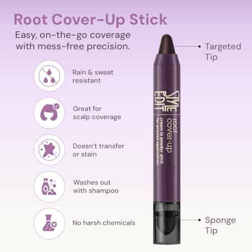 Style Edit Root Touch Up Stick - Instant Concealer for Grays and Roots (Dark Brown)