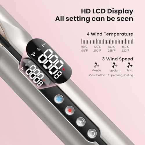 Hair Straightener - 2 in 1 Wet to Dry Hair Dryer and Straightener with High-Speed Airflow + Rapid Heat-Up + Customizable Temperature + LCD Display & Auto Shut-Off + No Heat Damage (Gold)