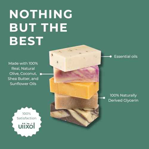Handmade Soap Bars Set of 7, Almonds, Lavender, Peppermint, Rosemary, Roses, Tangerine, Olive 3.5 oz each
