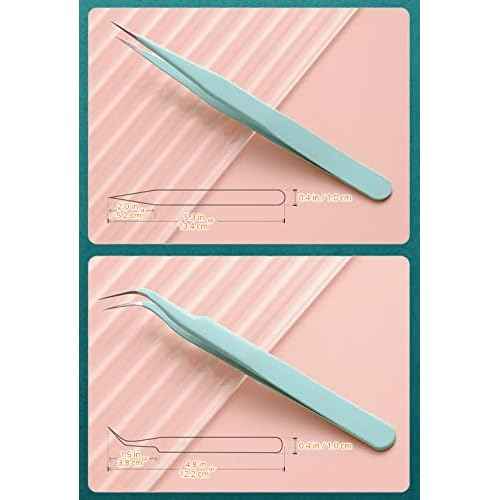 2 Pieces Sticker Tweezers, Cute Craft Tweezers for Stickers, Scrapbooking, Vinyl, Lashes, Electronics, Purple