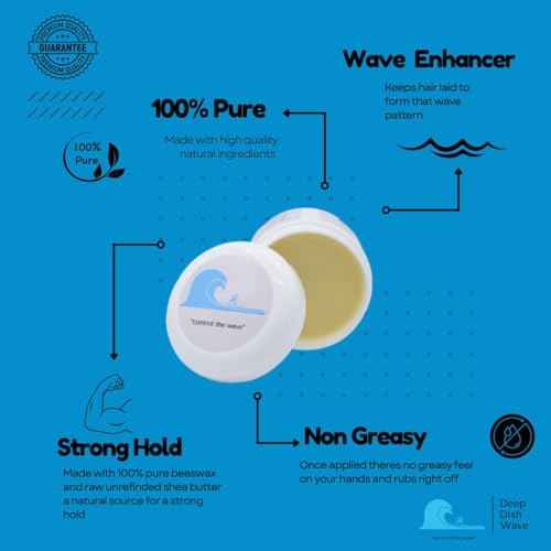 Deep Dish Wave Pomade 100% Pure All Natural 360 Waves Hair Cream - Organic Wave Grease for Men- Wave Butter for Perfect 360 Waves 2oz