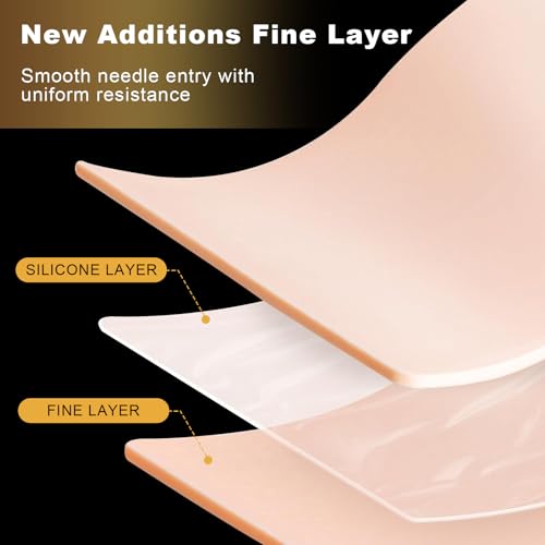 3MM Fake Skin and Transfer Paper Kit - Jconly 28pcs Tattoo Skin and Transfer Paper Kit Includes 8pcs Best Silicone Thick Skin Double Sided, 20Pcs Stencil Paper Tattoo Supplies Tattoo Kit