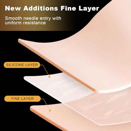 Premium Fake Skin Tattoo 3MM - Jconly 6Pcs Thick Tattoo Fake Skin Double Sides Tattoo Skin Practice, 8¡¿6 in Soft Silicone Tattoo Fake Skin for Beginners and Tattoo Artists, Quality Tattoo Skin