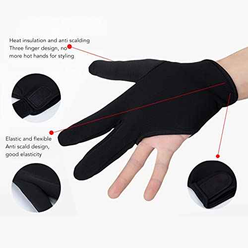 ZJchao Heat Gloves for Hair Styling, 2Pcs 3 Finger Barber Glove Insulated Hair Styling Heat Protector Glove Mittens Gloves Hairdressing Tools for Hair Curling Perming
