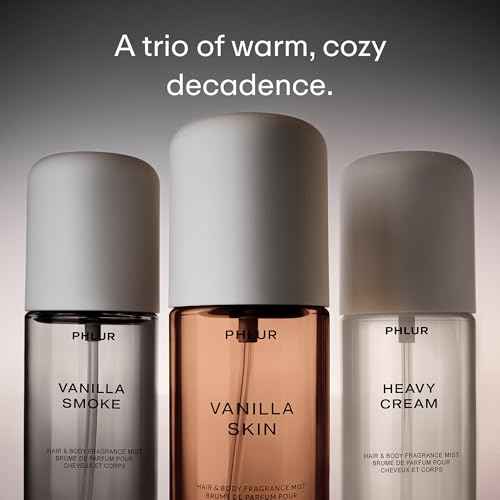 PHLUR Decadent Layering Set - Travel Size Body Mist Gift Set - Vanilla Smoke, Vanilla Skin, & Heavy Cream - Travel Size Hair and Body Fragrance Mist Trio (3 x 3 fl oz)