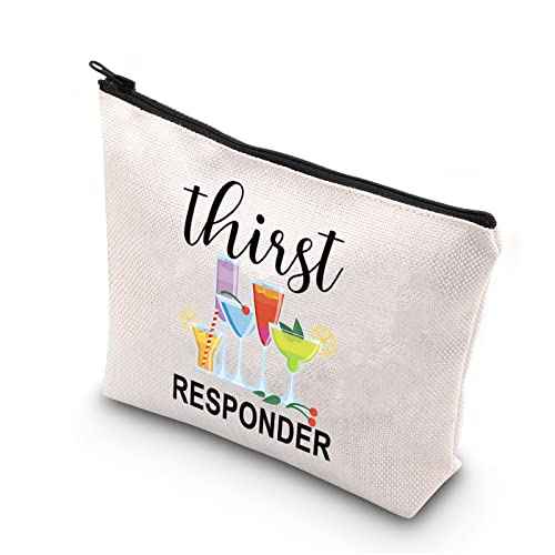 Funny Bartender Gift Thirst Responder Bartending Barista Zipper Pouch Makeup Bag (thirst RESPONDER)