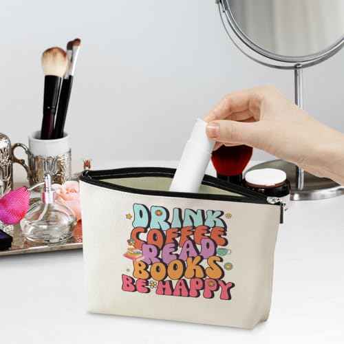 jeilink Funny Book Makeup Bag Book Lovers Gifts Bookish Bookworm Book Club Themed Gifts Christmas Birthday Graduation Friendship Gifts for Women Friends Librarian Sister Coworker Travel Toiletry Bag