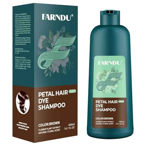 Hair Dye Shampoo for Women Men, Brown Hair Color Shampoo for Gray Hair Coverage 3 In 1 Champu Para Canas Mujer