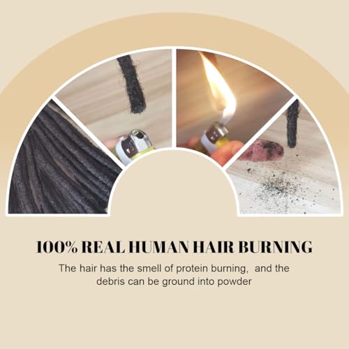 12 inch 40 Strands Loc Extensions Human Hair, Real 0.6cm Width Human Hair Dreads Extensions for Man/Women Full Handmade Dreadlocks Can be Dyed(613)