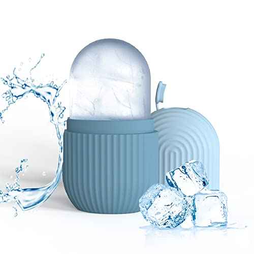Ice Face Roller, Reusable Silicone Mold Face Massage Eye Facial Beauty Skin Care Tools Apply Ice for Shrink Pores Anti Wrinkle Reduce Puffiness Improve Skin Elasticity, Striped