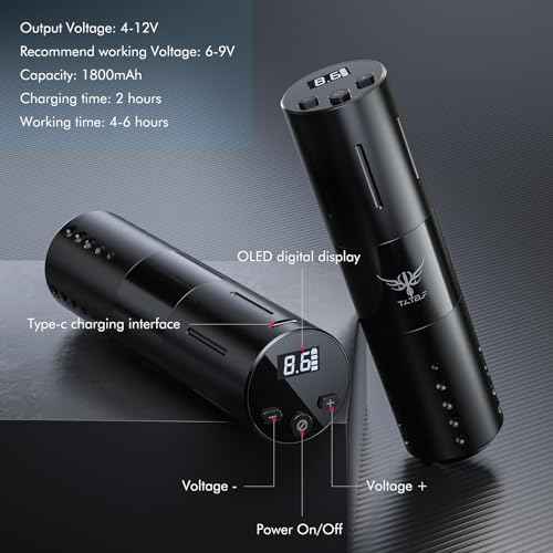TATELF Tattoo Gun Kit Wireless Tattoo Machine Kit Cordless Tattoo Pen with 1800mAh Battery Power Supply 20pcs Tattoo Cartridges 11pcs inks Complete Set for Beginner