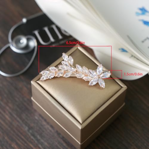 Crystal Hair Clips,Rhinestones Duckbill Hair Pins,Crystal Wedding Hair Barrette for Women Decorative Hair Accessories for Bridesmaids Party Prom Birthday (Golden)