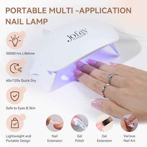 Jofay Fashion French Tip Kit, Press On Nails 240Pcs Spring Pink Square Short, Pre-Base & Pre-made Tips, Acrylic Glue on Nails