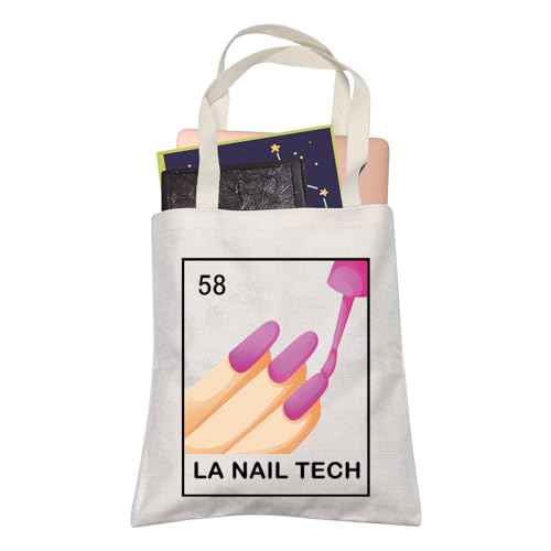 LEVLO Latina AF Gift La Nail Tech Shopping Bag Nail Technician Stylist Tarot Reusable Book Tote Bag for Women BFF