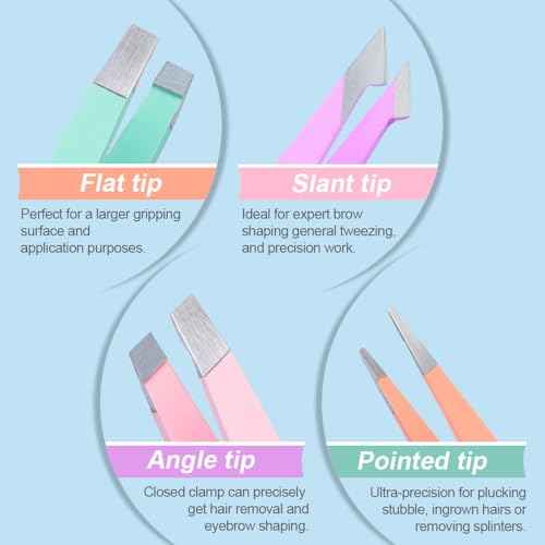 TsMADDTs Tweezers for Women Facial Hair - Precision Tweezers Set with Travel Case - Stainless Steel with Scissor, Mirror
