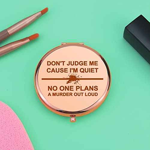 True Crime Lover Gift True Crime Gifts for Women Compact Makeup Mirror Murder Gifts for Women Funny Serial Killer Gift for Friend Folding Makeup Mirror Christmas Birthday