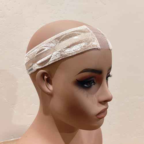 LIT UNICORNS Velvet Grip Wig Band | Silicone and Lace | For All Hair Lenghts | Adjustable for Lace Front Wigs (Beige)