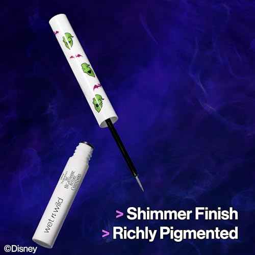 wet n wild Nightmare Before Christmas Liquid Eyeliner, Semi-Sheer Buildable Glitter Formula, Richly Pigmented Color, Flexible Precision Brush for Easy Application, Cruelty-Free - Dare to Play