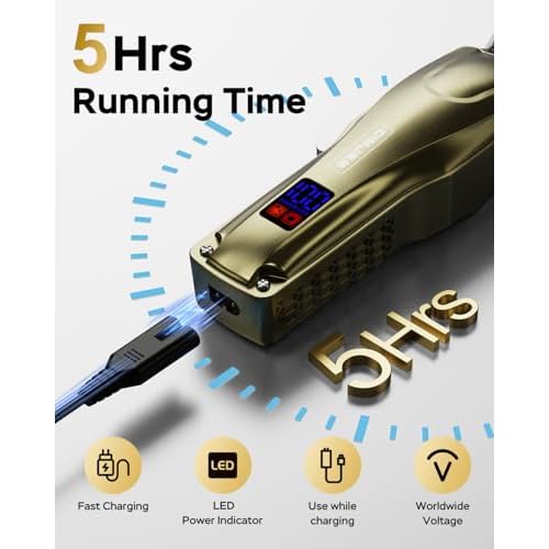 Hair Clippers for Men Professional Cordless & Corded - Barber Clippers Rechargeable for Hair Cutting, Beard and Body Grooming Kit for Household