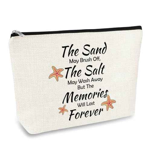 Summer Beach Makeup Bag Beach Lover Gifts for Women Inspirational Gifts for Her Cosmetic Bag Summer Themed Zipper Travel Pouch Birthday Graduation Gift for Friends Sister Besties Teacher Coworker