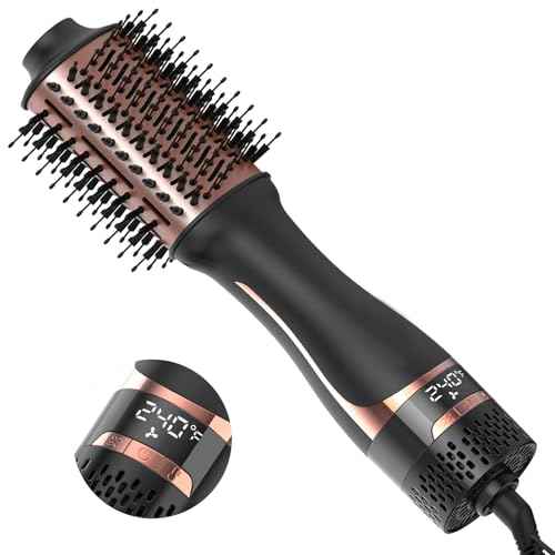 Nicebay Hair Dryer Brush, Blow Dryer Brush for Women Fast Styling, One Step Blowout Brush with Display Screen-Less Frizz, More Shine, Oval Ceramic Barrel, Negative Ion