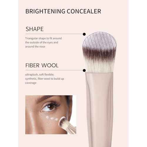 MAANGE Makeup Brushes 4 Pcs Makeup Brush Set for Foundation Concealer Contour Liquid Blending Face Kabuki Makeup Brush Kit (Black Gold)