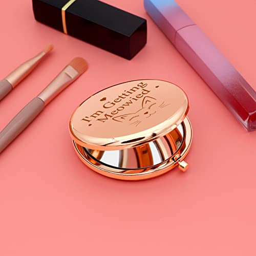 Engagement Gifts for Women Bride Wife Wedding Gift Idea Compact Mirror Cat Lover Gifts for Fiancee Girlfriend Bridal Shower Gifts Bachelorette Party Gifts for Bride to Be Friends Travel Makeup Mirror