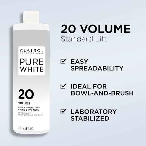 Clairol Professional Clairoxide Pure White 20 Volume Creme Developer, 8 Fl Oz (Pack of 1)