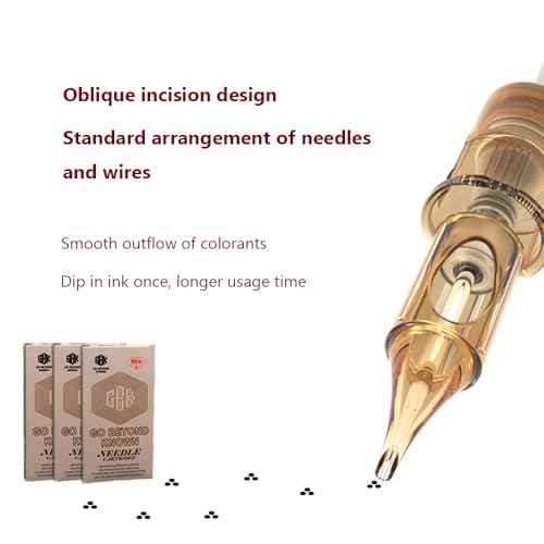 Tattoo Cartridges Needles with Membrane Mixed Sizes Box of 50 Pcs (50PCS # 12RM Mixed,5,7,9,11,13)
