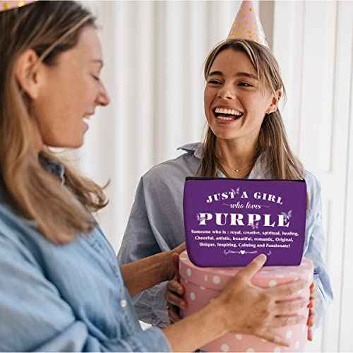 Wenboco Purple Gifts for Women Purples Accessories Purple Stuff Purples Butterfly Gifts Makeup Bag Inspirational Birthday Graduation Gift for Her Female Mother Sister Friends Travel Toiletries Bag
