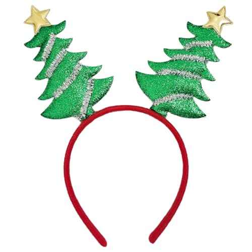 Christmas Tree Headband Glitter Xmas Tree Designs Merry Christmas Hair Band Green Hair Hoop Winter Hair Accessories Headdress for Women Girls Christmas Party Gift 1 Pack, One Size Fits Most