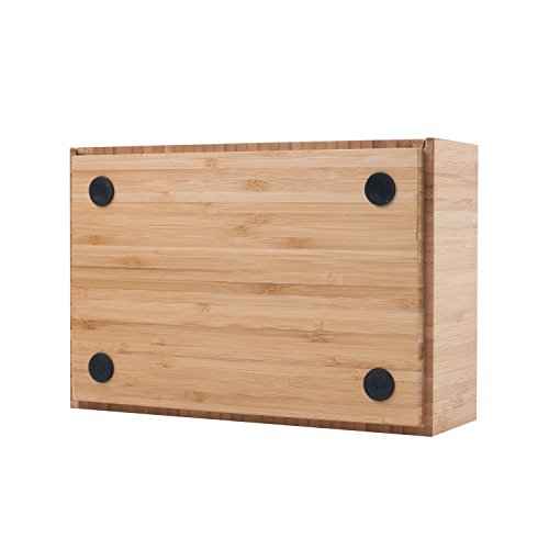 MobileVision Bamboo Makeup Drawer Organizer with 5-Compartment Brush Holder Stand Combo