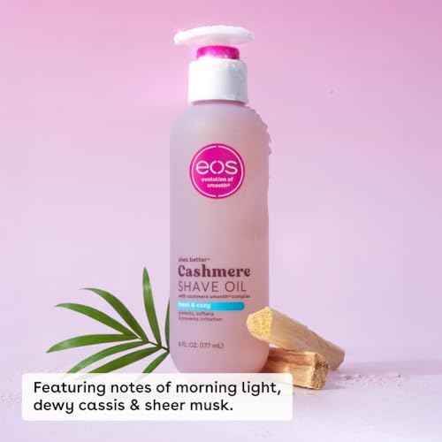 eos Cashmere Shave Oil, Fresh & Cozy, Soothing Moisturizing, Prevents Irritation Razor Burn, Bikini Area-Approved, Body Care, 6 fl oz