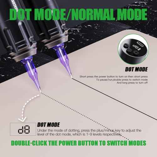 Dragonhawk A1 Beginner Tattoo Kit, Cordless Complete Pro Tattoo Gun Pen Machine Kit, Cartridges Tattoo Machine Needles