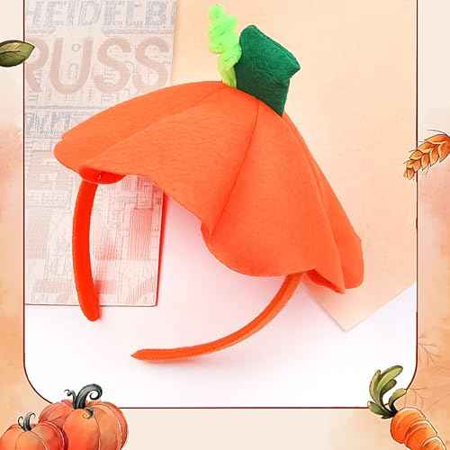 Doneace Halloween Pumpkin Headband Pumpkin Hat Hairband Pumpkin Stem Hair Hoops for Women Girls Halloween Dress Up Hair Accessories Parades Party Headwear Festival Headdress Supplies 1PCS