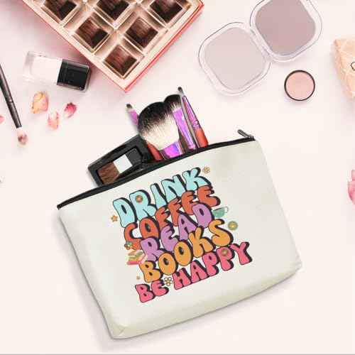 jeilink Funny Book Makeup Bag Book Lovers Gifts Bookish Bookworm Book Club Themed Gifts Christmas Birthday Graduation Friendship Gifts for Women Friends Librarian Sister Coworker Travel Toiletry Bag