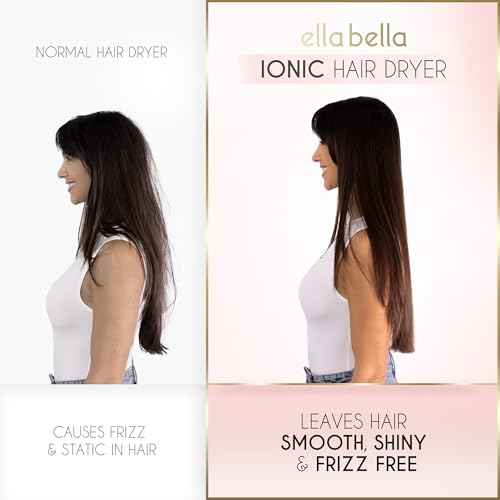 ELLA BELLA¢ç Professional Ionic Hair Dryer with Diffuser ? Negative Ion Blow Dryer ? Suitable All Hair Types ? Intelligent Heat Control & Rapid Drying Speeds ? Lightweight Design ? Low Noise Technology