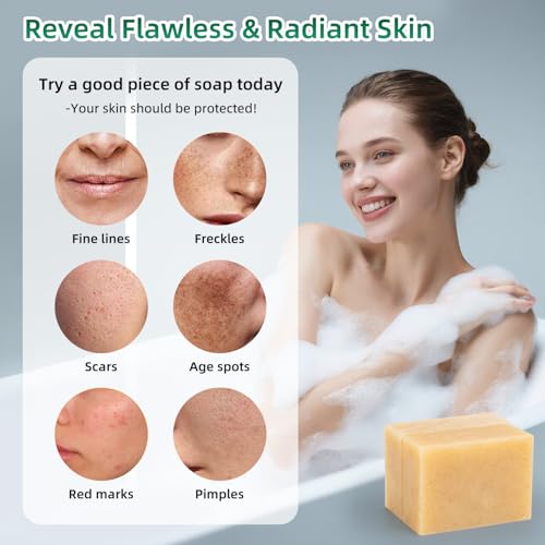 Cold process soap, 1.3lb Pack of 6 suitable for the body and face,Handmade bath soap deeply cleanses, smooths, with moisturizing and brightening effects, suitable for all skin types,Made in Italy