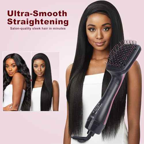 Sonew 2 in 1 Hair Dryer Brush & Straightener Brush, Hair Dryer and Styler, Negative Ion Blow Dryer Brush, Hot Air Brush Detangles, Dries, Smooths, Reduce Frizz & Static