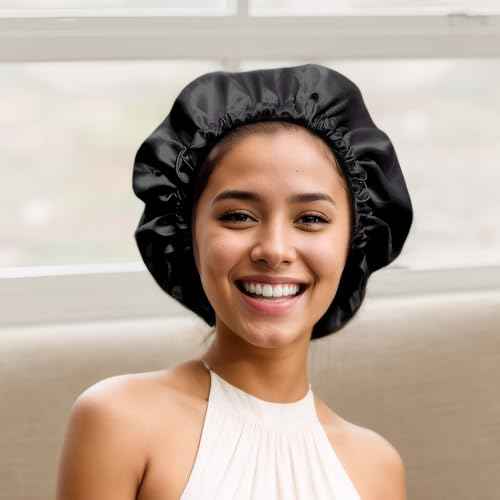 Satin Bonnet Double Layer Silk Bonnet for Sleeping Women Hair Care for Natural Curly