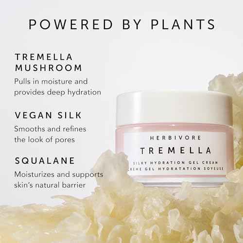 HERBIVORE Tremella Silky Hydration Gel Cream - Hydrating Lightweight Facial Moisturizer with Squalane, Plant-based, Vegan, Cruelty-free, 50 mL / 1.7 oz