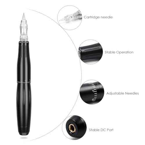 Permanent Makeup Machine - BIOAMSER P300 Permanent Makeup Tattoo Machines Device Kit Include Digital Permanent Makeup Power Supply Permanent Makeup Tattoo Pen and 2 Clip Cord with 10pcs Needles