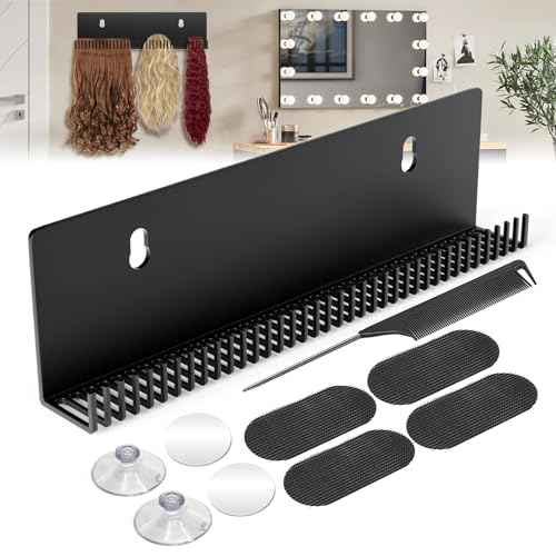Hair Extension Holder for Styling Hair Stands Stainless Steel Hair Extension Display Hair Hanger Tool for Washing, Clip-In, Tape-In Extensions, Coloring and Blow-Drying of Weft
