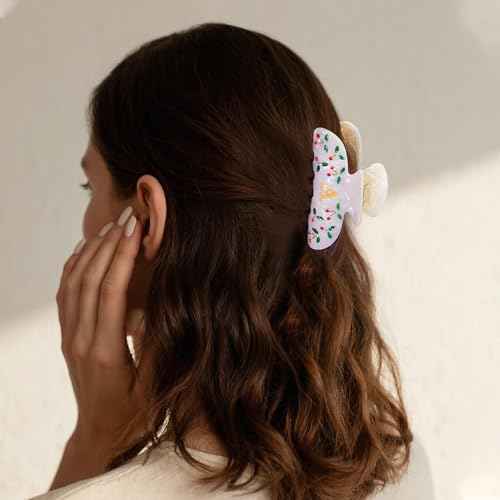 Teen Girl Gifts Trendy Stuff - Letter Cherry Hair Claw Clips, Fashion Accessories Claw Clips Durable Hair Clips, Birthday Gifts for Teens Daughter Sister Christmas Gifts, Letter M