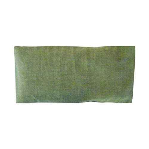 Eye Pillow Gift Pack - Washable Cover Refillable Lavender Flax Chamomile Weighted - Microwavable Yoga Headache Relief - Soft Cotton Adults Children - Green