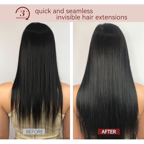 LOVELINE Seamless Clip in Hair Extensions Real Human Hair, Luxury Remy Human Hair Extensions Clip ins for Women, 16 Inch 110g 7Pcs, Balayage Chocolate Brown to Caramel Blonde