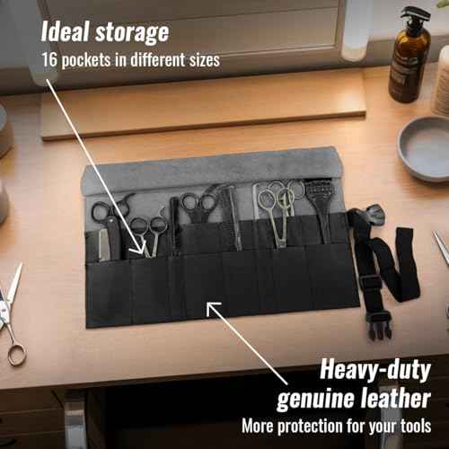 Under NY Sky Leather Apron and Tool Holder - Professional Products for Hair Stylists, Barbers & Hairdressers